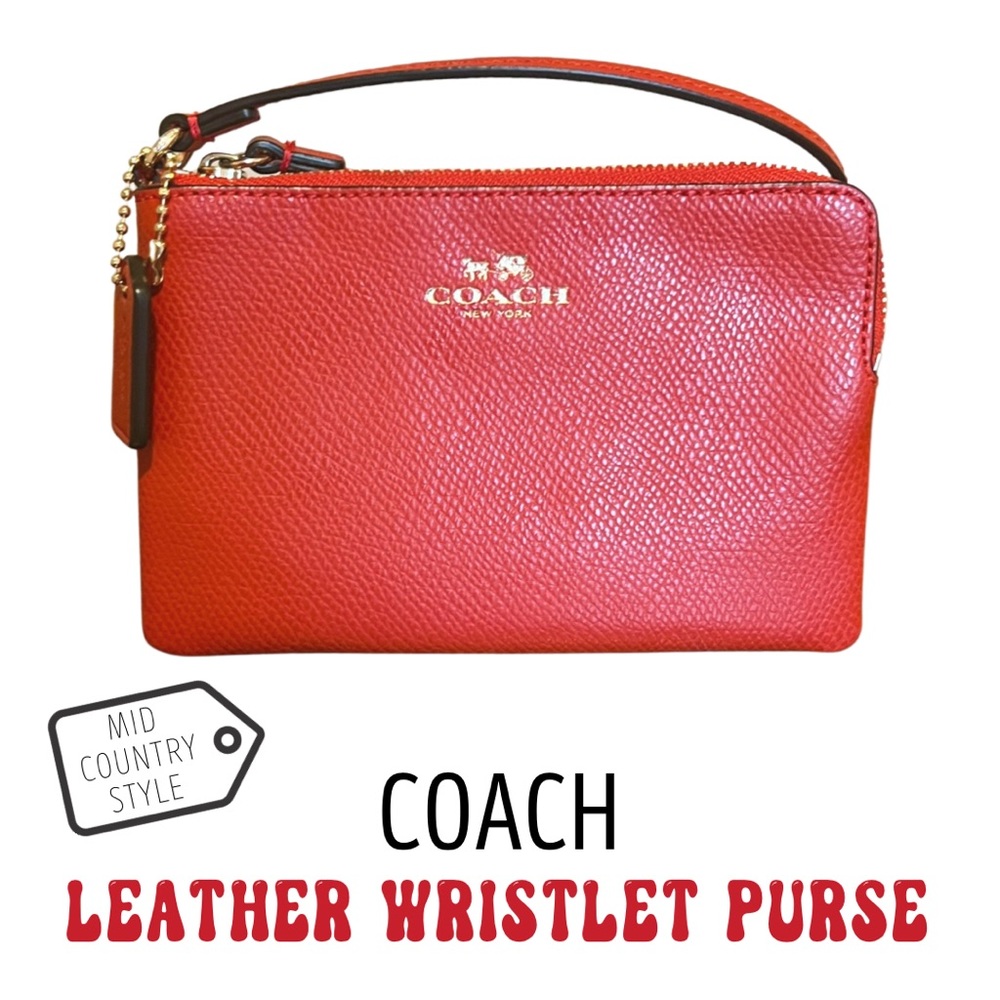 COACH • Red Leather Wristlet Purse by Coach